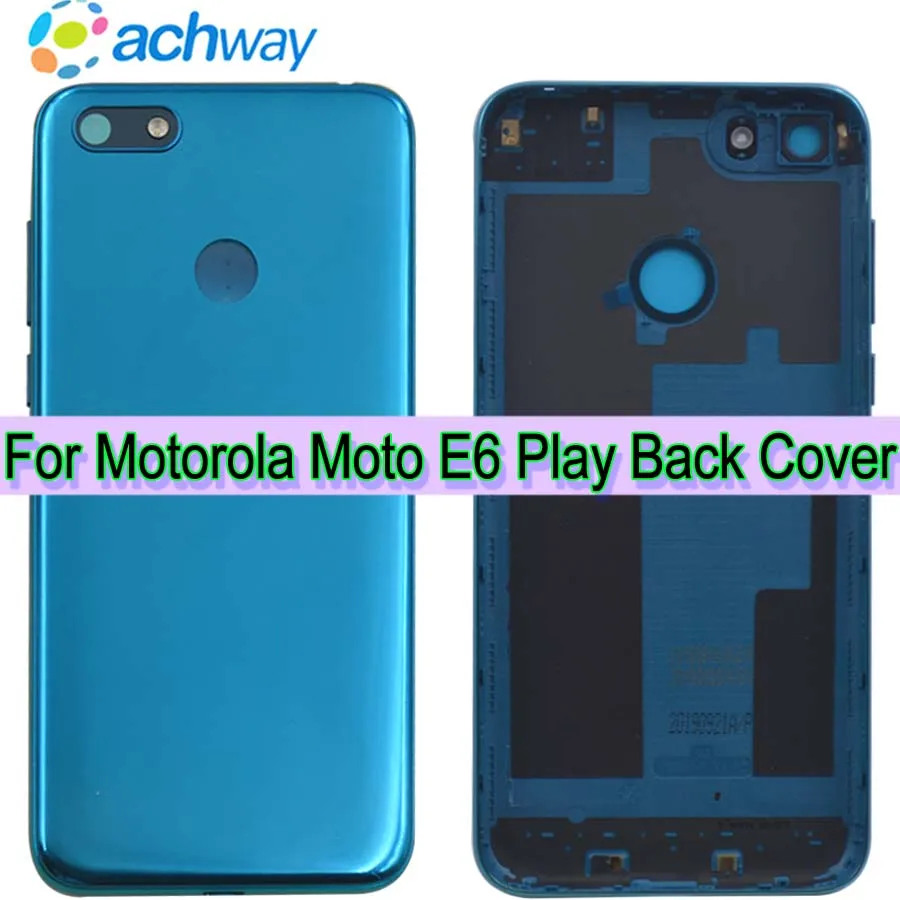 

Новинка, Крышка батарейного отсека для Motorola Moto E6 Play, Задняя стеклянная панель, задний корпус для Moto E6 Play, задняя крышка батарейного отсека