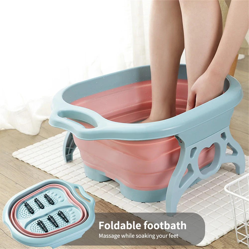 

Folding Foot Bath Basin spa foot Tub Massage Bucket Bathroom Kitchen Accessories Travel Portable Foldable Basin