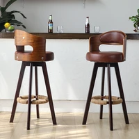 modern minimalist bar stool dining chairs fashion home luxury wood rolling bar stool high chair taburete bar furniture bc50yz