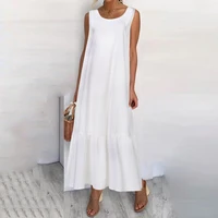 celmia 2021 maxi long dress fashion women summer sundress cotton ruffles casual loose sleeveless party vestidos mujer