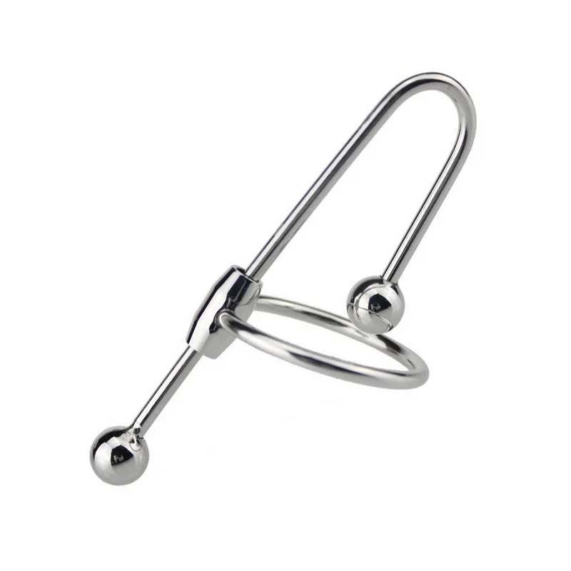 Нержавеющая сталь u образная вилка для пениса с силиконовым кольцом уретральные