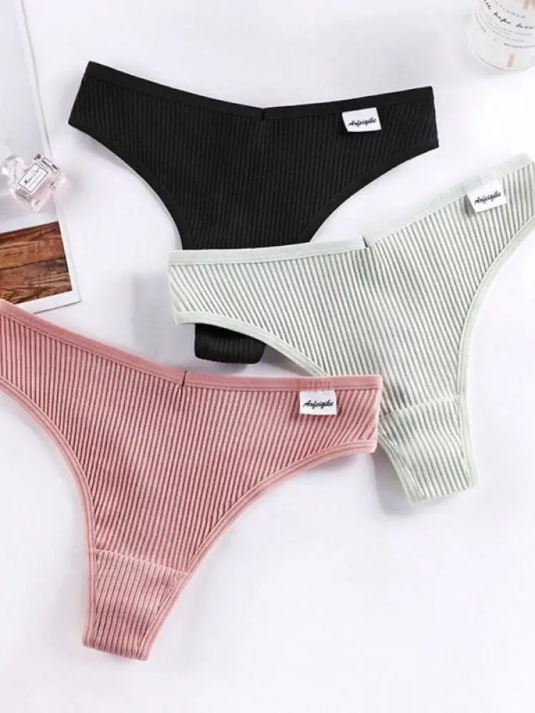 

Ladies Pure Cotton Fashion Sexy Thong Panties Sexy Women'S Panties Thong Solid Color Panties Underwear