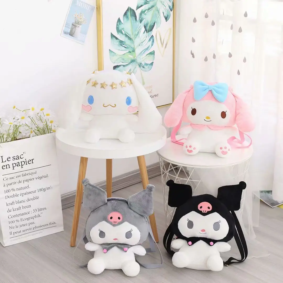 

Kawaii Japanese Style backpack Plush White Dog Back Bag Girl's school bag Cartoon kuromied Bags Girlfriend Kids Children Gifts