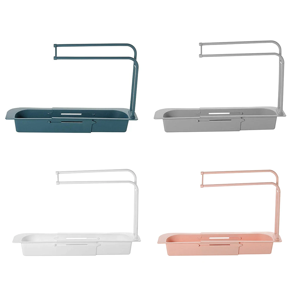 

Telescopic Sink Rack Holder Expandable Storage Drain Basket Rack Sponge Soap Holder Drainer Sink Tray for Home Kitchen Accessory