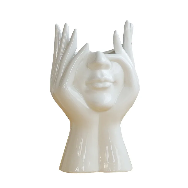 

Body Art Ceramic Vase Ins Nordic Style Decoration Crafts Cross-border Wholesale Simple Face Living Room Flower Arrangement