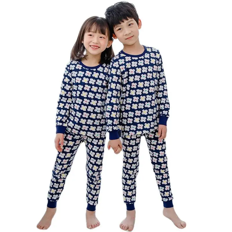 

Пижамный комплект унисекс для девочек, новый весенне-осенний комплект одежды для маленьких мальчиков и девочек, топы и штаны, костюм с мультяшным принтом, Подростковый телефон, 2 шт.