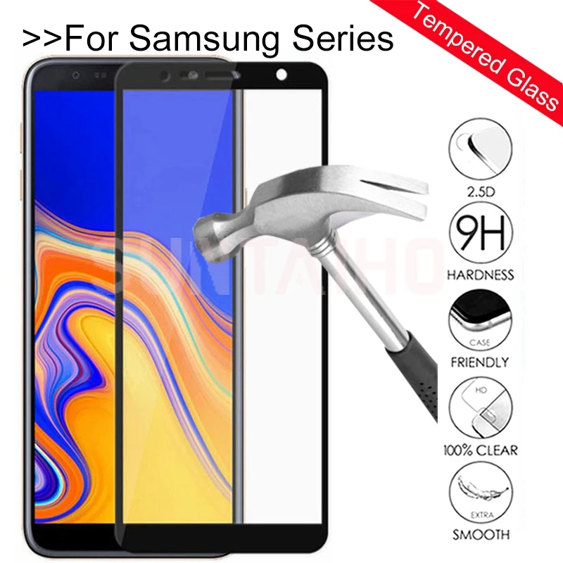 9D закаленное стекло для samsung J4 Plus J6 J8 клеевая крышка Защита экрана Galaxy J2/J7/J5 Prime J3 J5