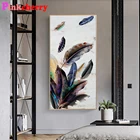 5D алмазная живопись сделай сам, современное искусство, красочные перья, вышивка крестиком, полная квадратная круглая Алмазная мозаика, вышивка