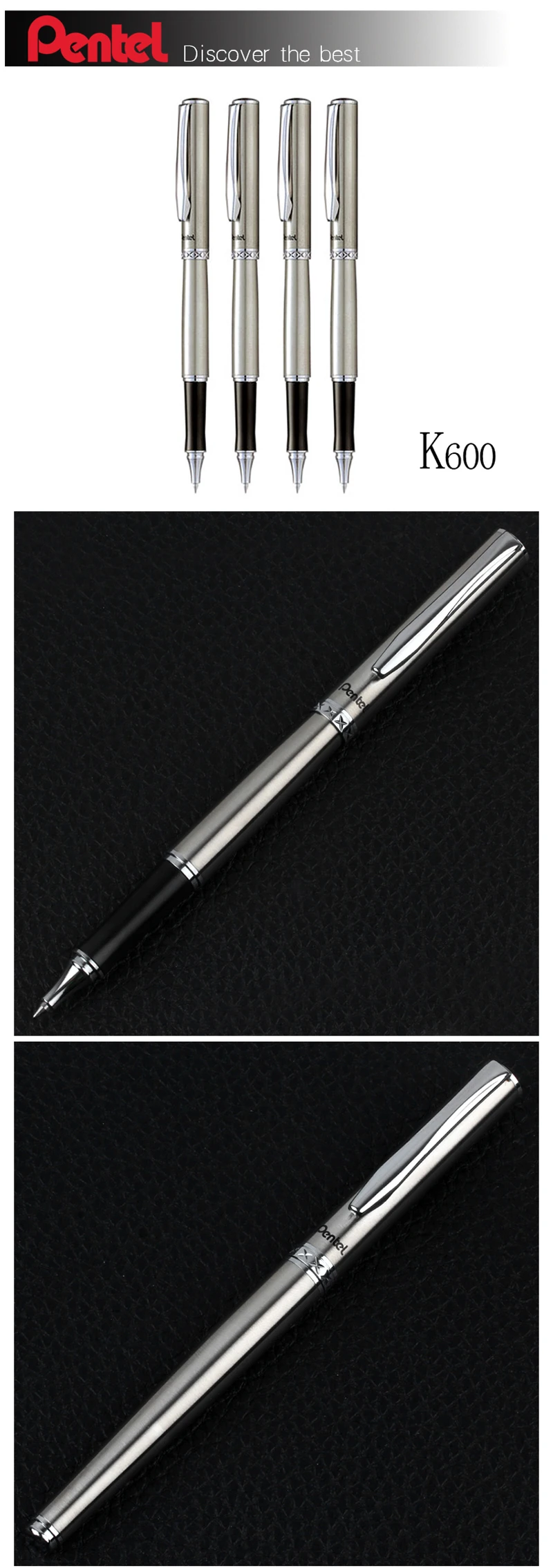Pentel K600 0,7 мм гелевая ручка металлическая высококлассная Подарочная шариковая ручка из нержавеющей стали Ручка для подписи бизнес-босс