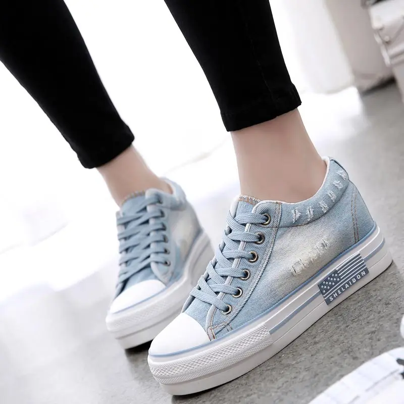 Sneakers women 2019 new fashion Women shoes solid breathable canvas casual lace-up comfortable female footwear woman | Обувь