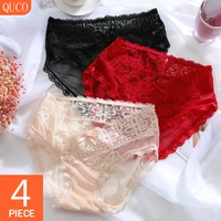 quco brand 4 pcslot women panties sexy women underwear lingerie hot sale pretty briefs high quality low waist womens thongss