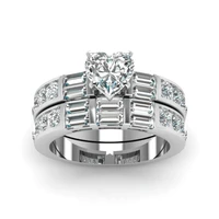 milangirl heart crystal ziron inlay zircon promise rings for women temperament wedding ring
