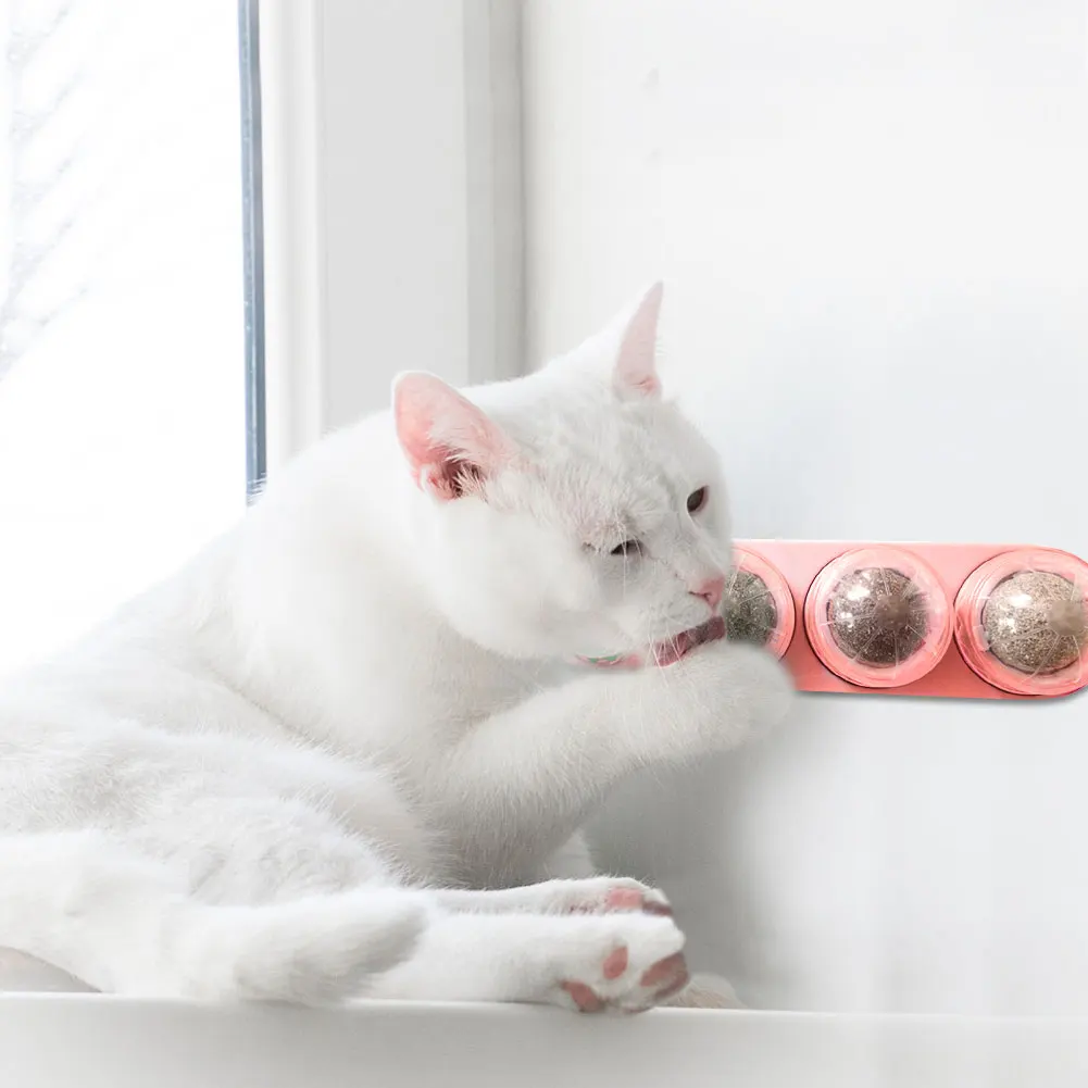 

Catnip Toys 4 In 1 Catnip Toys Catnip Edible Balls Natural Rotatable Licking Treats Catnip Ball Toys 20*5.5*5cm Pet Supplies NEW