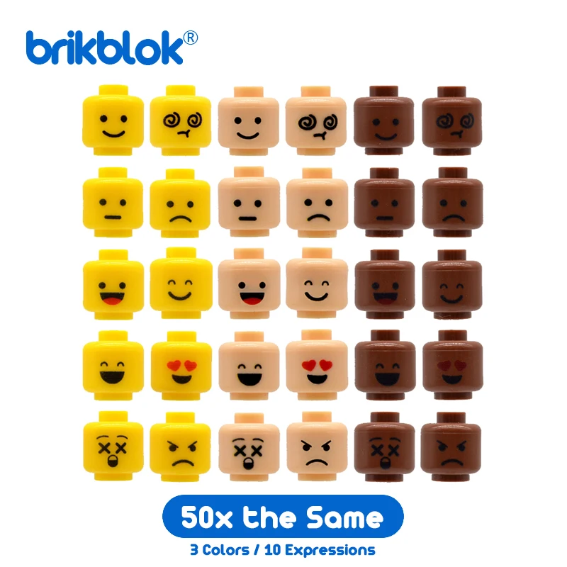 50 за лот мини голов пользовательские выражение лица для Мпц цифры конструкторных