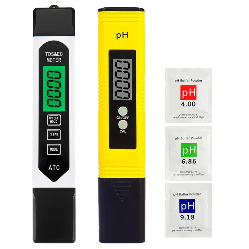 Тестер качества воды 2 в 1 Набор PH & TDS тестер 0 9990 PPM EC и измерение