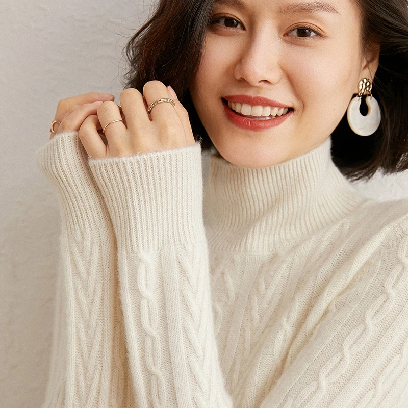 High-end New 100% Pure Cashmere Long Sweater Dress Women Sexy Knitted Dresses Female Fashion O-Neck Elasticity 7Colors Pullover