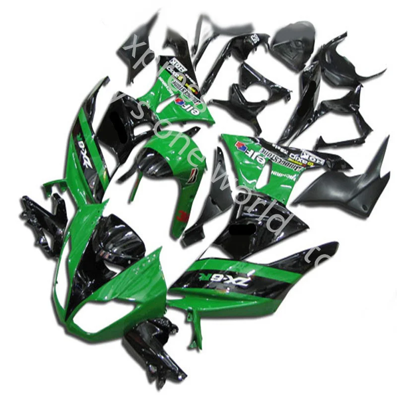 

Hot sales ABS Injection mold motorcycle fairings ZX-6R 09-12 for zx6r 2009 2012 ZX6R 636 09 12 black green color fairing