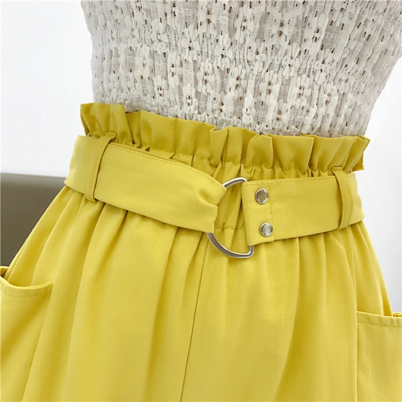 

2021 summer new casual shorts women's loose High Waist Wide Leg shorts