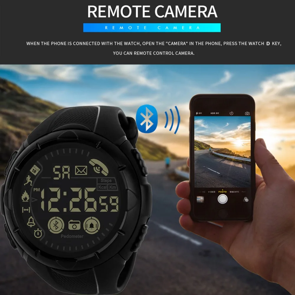 HONHX Bluetooth мужские умные спортивные часы мужские s водонепроницаемые цифровые наручные часы шагомер калории фитнес Relogio Спорт Masculino