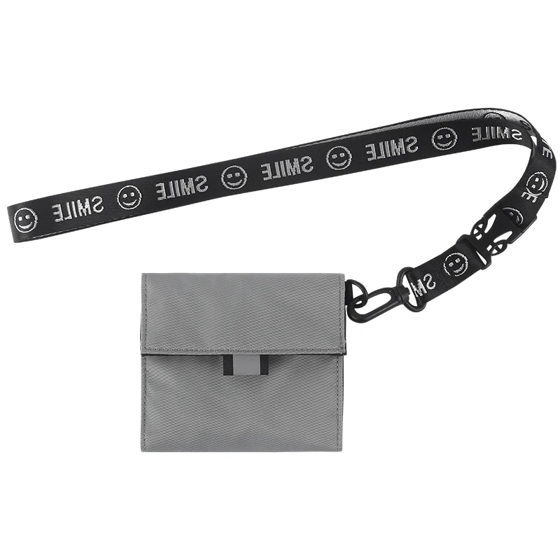 

Credit card purse with detached neck hanging strap RFID multi layer wallets for Men Women