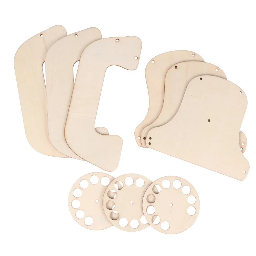 

3 Sets Unpainted Wooden Craft-works Art-wares Painting Props Puzzle Wood Chip