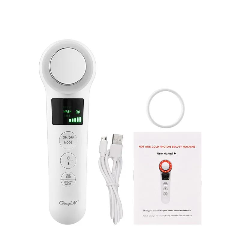 

CkeyiN EMS ultrasonic vibration Face Lifting Massage Skin Rejuvenation LED light 4 Modes Skin Tightening wrinkles remover Beauty