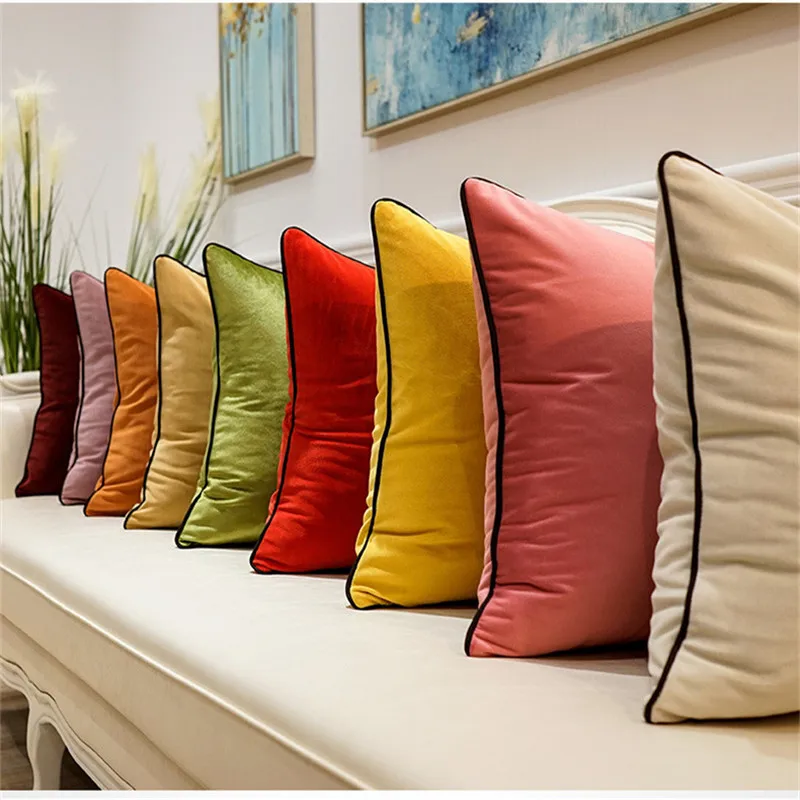 Наволочка бархатная однотонная для домашнего декора 30 х50 см/50 см/45 х45 см - купить