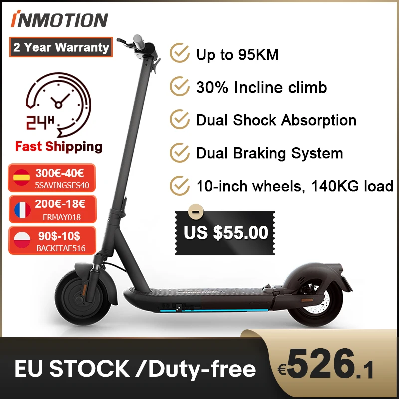 Оригинальный складной электрический скутер INMOTION L9 95 км максимальный пробег
