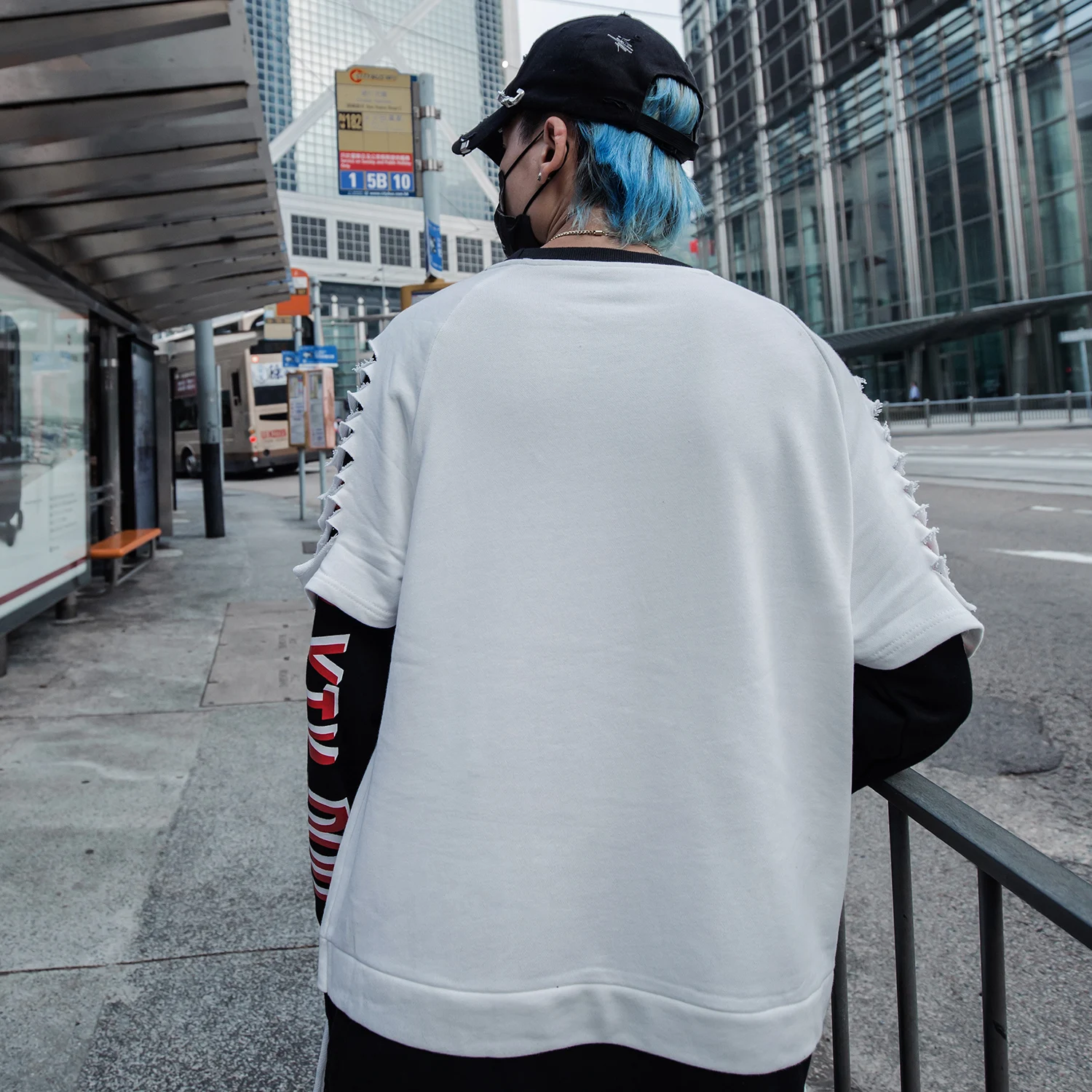 Aelfric Eden поддельные две части отверстие с буквенным принтом мужские толстовки 2019