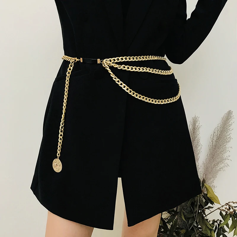 

Женские поясные пояса в стиле ретро, Многослойные Длинные ювелирные изделия с кисточками, поясные цепные ремни