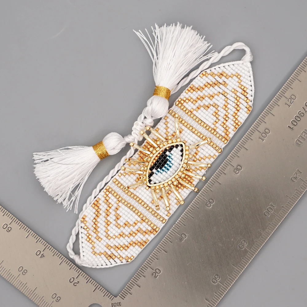 

Go2boho Lucky Evil Eye Bracelets Miyuki Beads Woven Bracelet For Women Tassel Pulseras Turkish Eye Jewellery Ojo Turco Jewelry