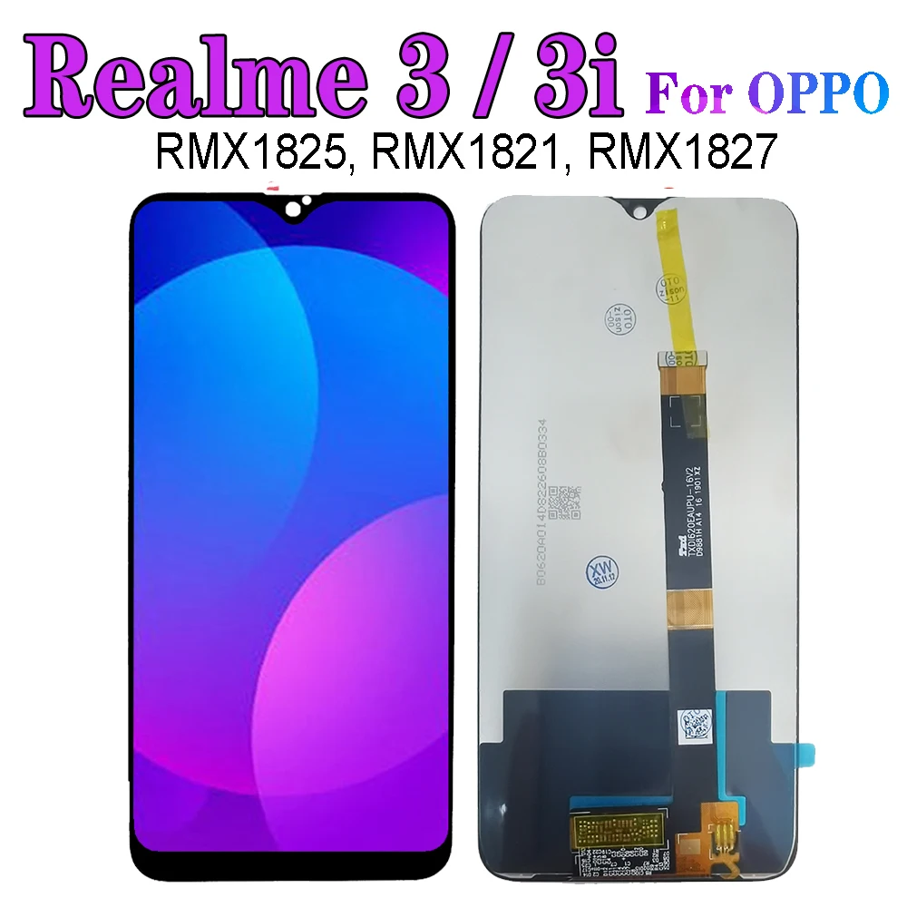 ЖК-дисплей 6,2 дюймов Realme 3 для OPPO Realme 3i LCD RMX1827 RMX1825 RMX1821, сенсорный экран с дигитайзером в сборе, сменный ЖК-дисплей Realme3
