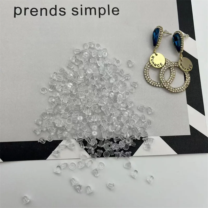 

Hot 120pcs/Lot Diy Earring Jewelry Making Bullet Tube Ear Plugs 4mm High Quality Safe Transparent Soft Silicone Earring Plug New
