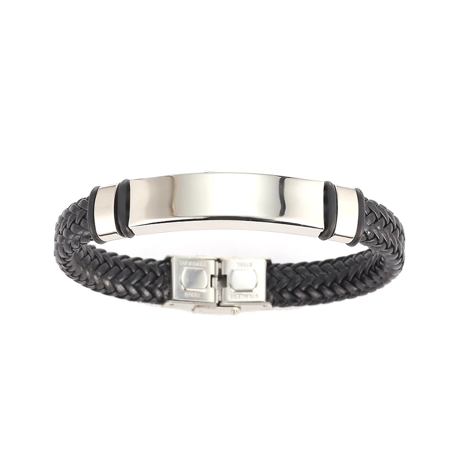 Мужские кожаные браслеты Match-Right Металлический Браслет-манжета для мужчин
