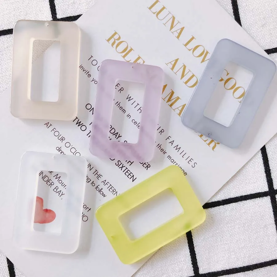 

Rubbet акриловые Геометрические Ожерелья Подвески 30 шт. DIY ювелирных изделий выдалбливают Прямоугольник Серьги Браслет шармы 44*30 мм