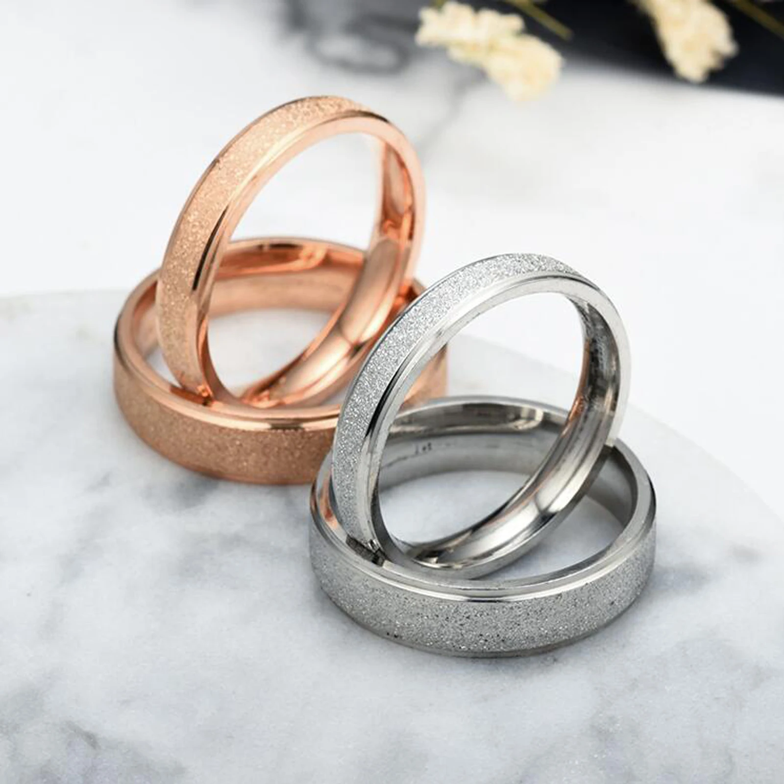

WAYSLY New Shining Classic Round 2/4/6MM Rings For Lovers Stainless Steel Material Unfading Party Casual Ring Wholesale