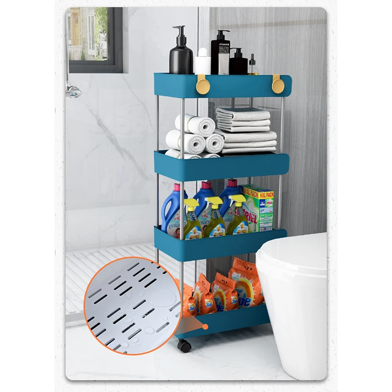 2/3/4 Tier Slim Storage Cart Movable Kitchen Shelf Bathroom Rack With Roller Living Room Gap Home Organizer | Дом и сад
