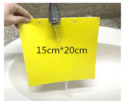 15-20cm 5PCS 5 шт. сильные фрукты мухи ловушки жучки желтый липкая доска борьба с вредителями убийца насекомых двусторонняя клейкая бумага ловушка для уничтожения вредителей продукт - Цвет: 15-20cm 5PCS