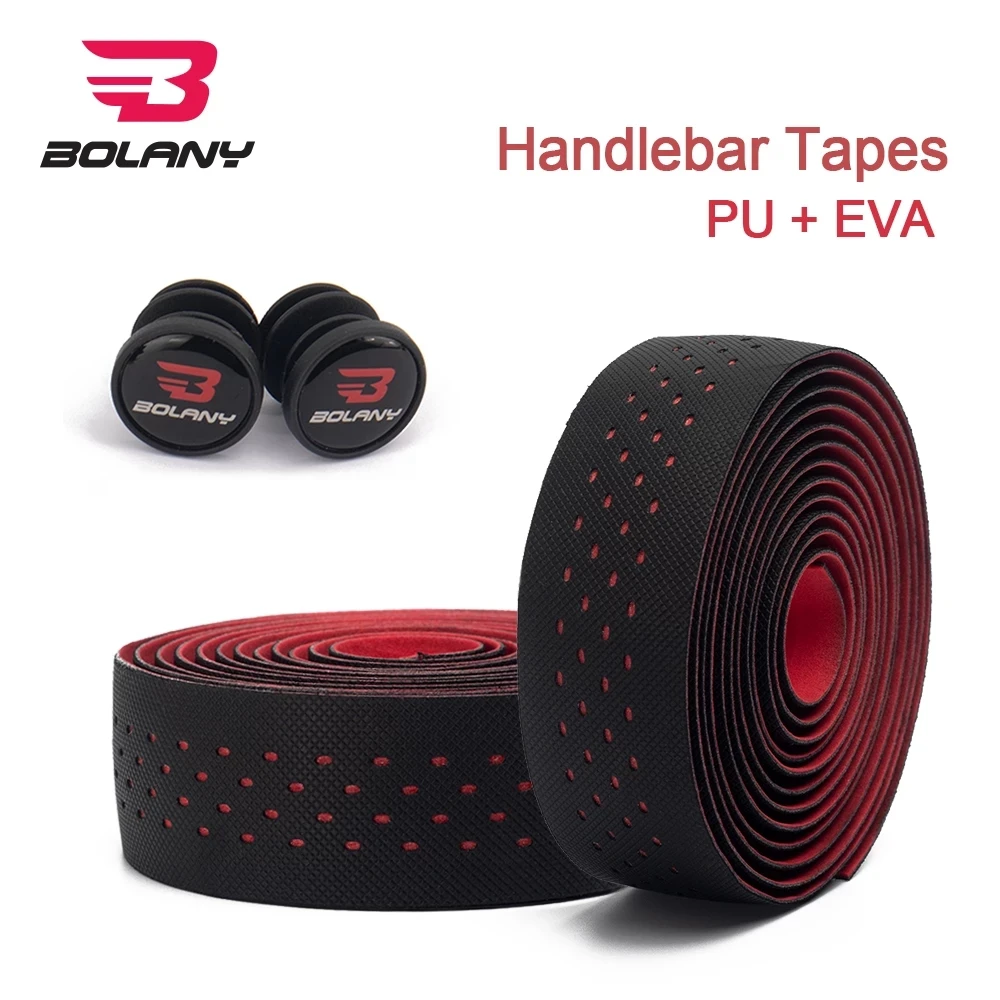 

Bolany Road Bike Handlebar Tape antiskid Professional Cycling Damping Anti-Vibration Wrap 2pcs EVA PU Material Handle Bar Tape