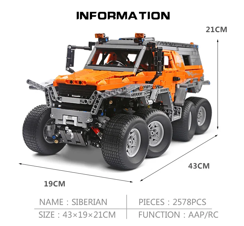 Avtoros Shaman 8x8 Siberia SuperCar Technic серия внедорожный gps-трекер, автомобильные модели, строительные наборы, блочные кирпичи 5360, развивающие рождественские подарки, игрушки 23011 23011B