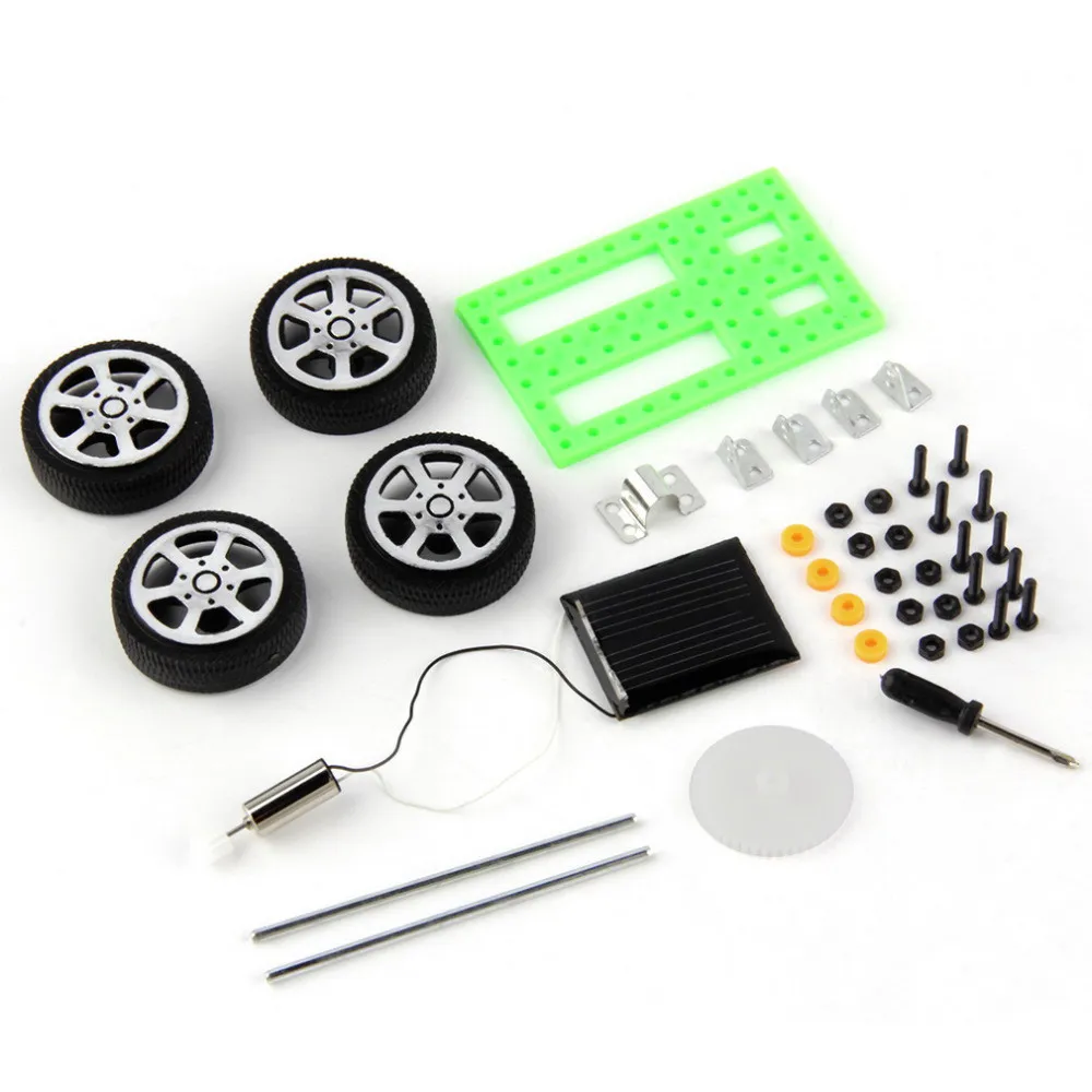 

One Set Mini Solar Powered Toy DIY Car Kit Children Educational Gadget Hobby Funny Energy-saving Toy CaR