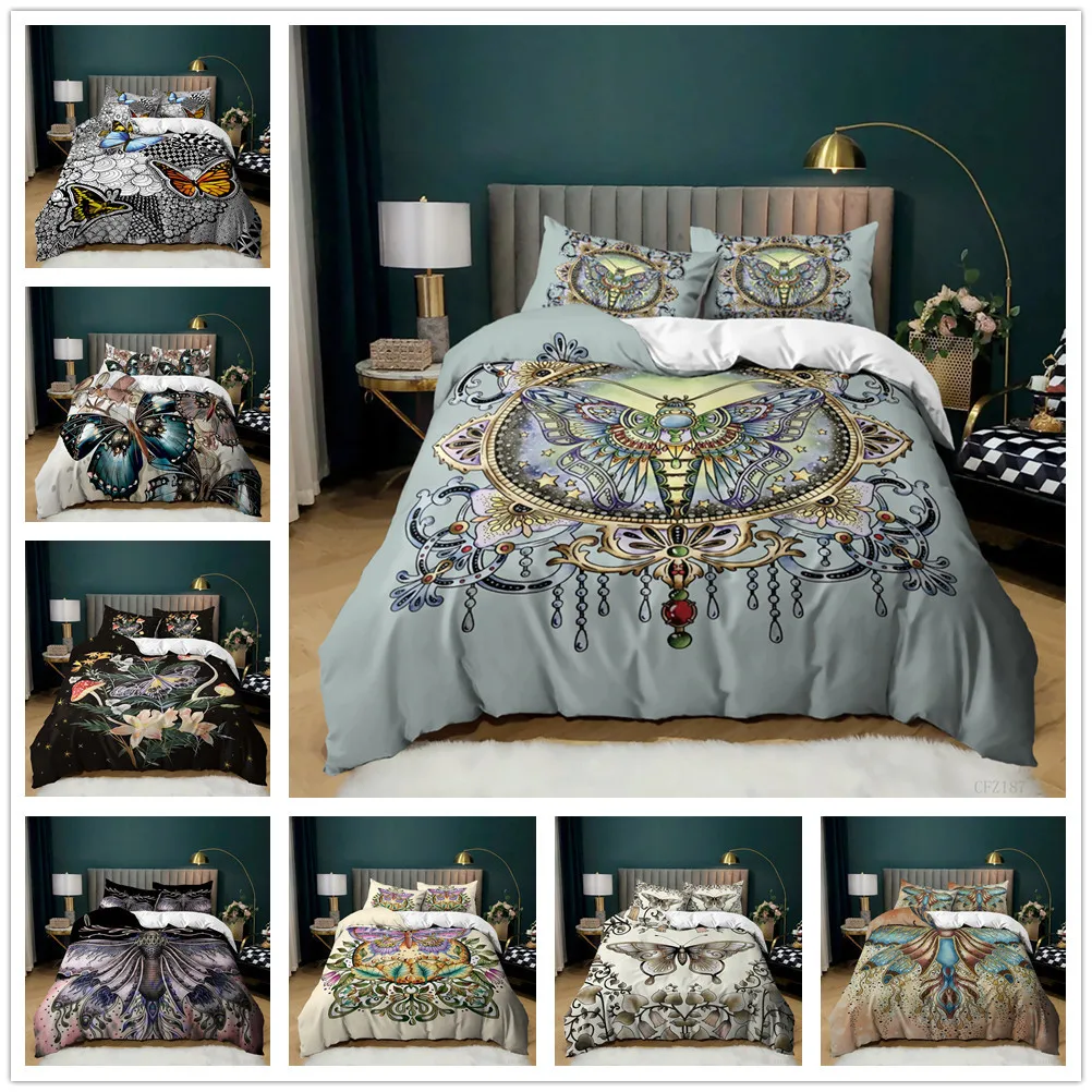 

Butterfly Series Double 4P Bedding Set Papilio Parnassidae Pieridae Nymphalidae Variegidae Single 3P Pillowcase Duvet Cover Kint