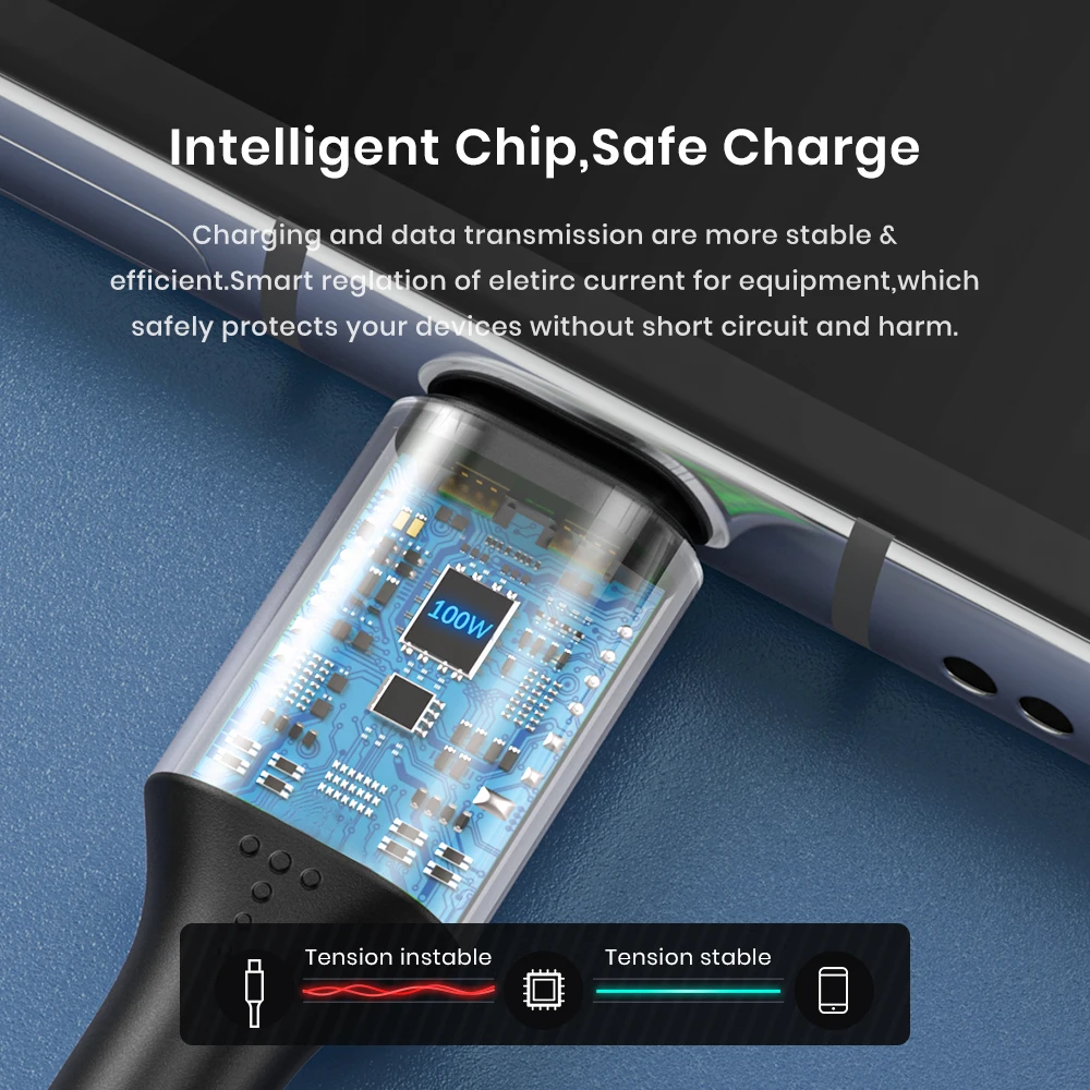 TOPK AC10 100 Вт USB C к Type кабель 5A Быстрая зарядка для телефона зарядный шнур Macbook Pro iPad