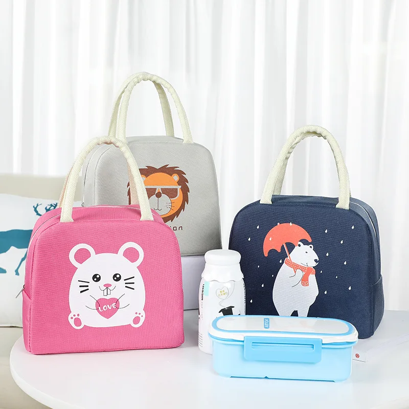 

Cute Cartoon Insulation Bag Thickened Aluminum Foil Insulation Bag Portable Oxford Cloth Insulation Lunch Bag