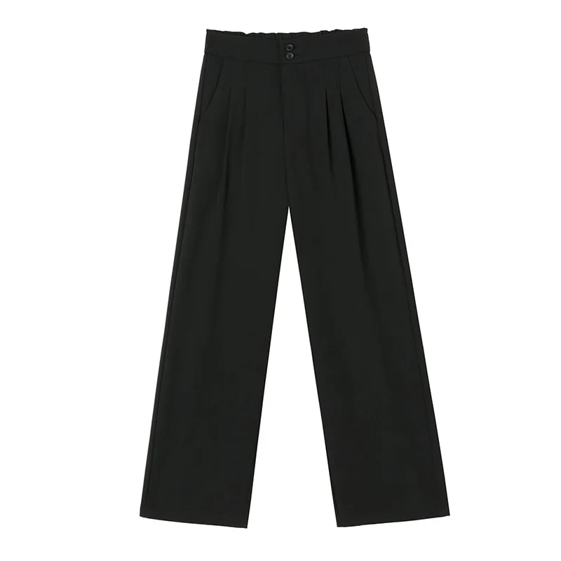 

Korean Thin Ice Silk Suit Pants Women Summer High Waist Pants Womens Trousers Sagging Loose Straight Pant Femme