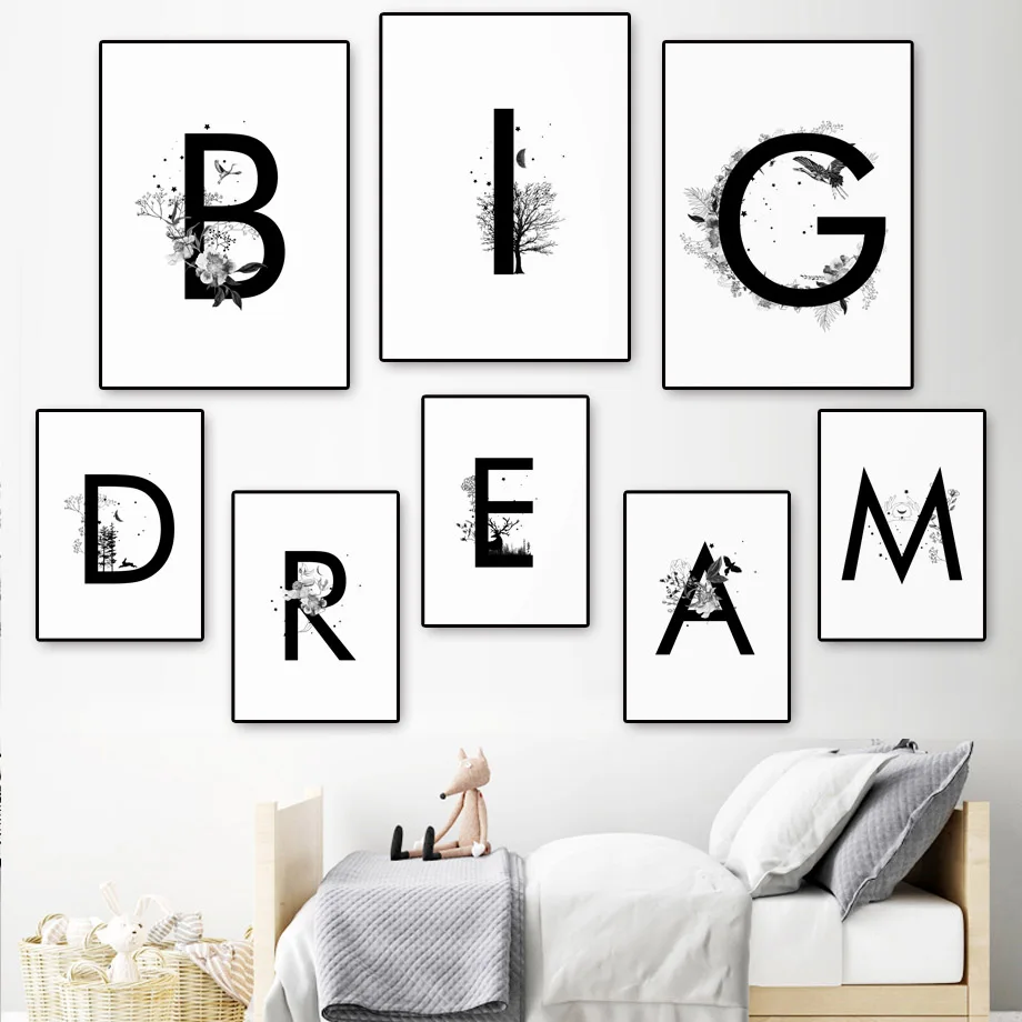 Настенная картина с изображением цветов животных пейзажа черного английского