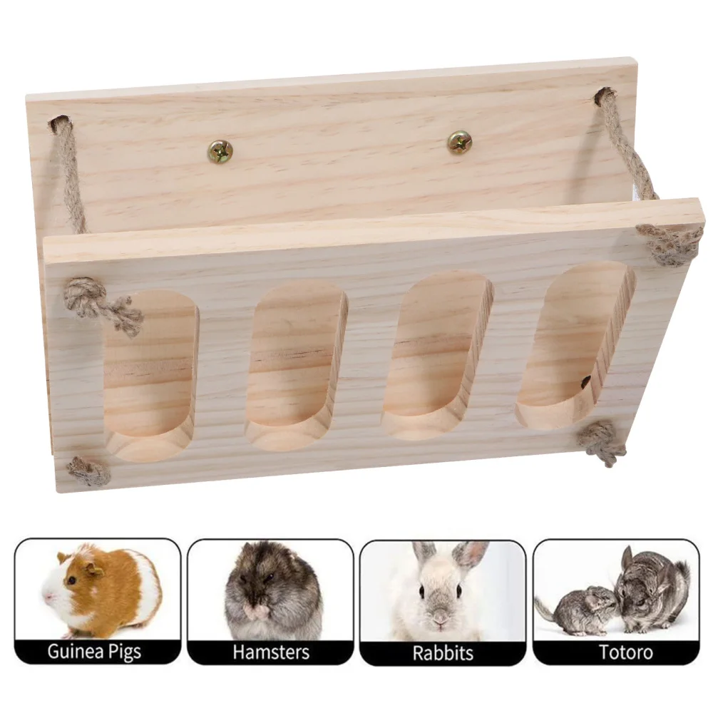 

Multifunctional Folding Hay Feeder Wooden Rabbit Cage Feeder Grass Rack