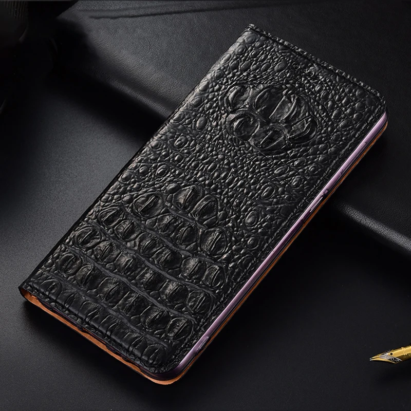

Crocodile Back Veins Genuine Leather Case Cover For Samsung Galaxy M21 M21S M22 M32 M52S F22 Wallet Flip Cover