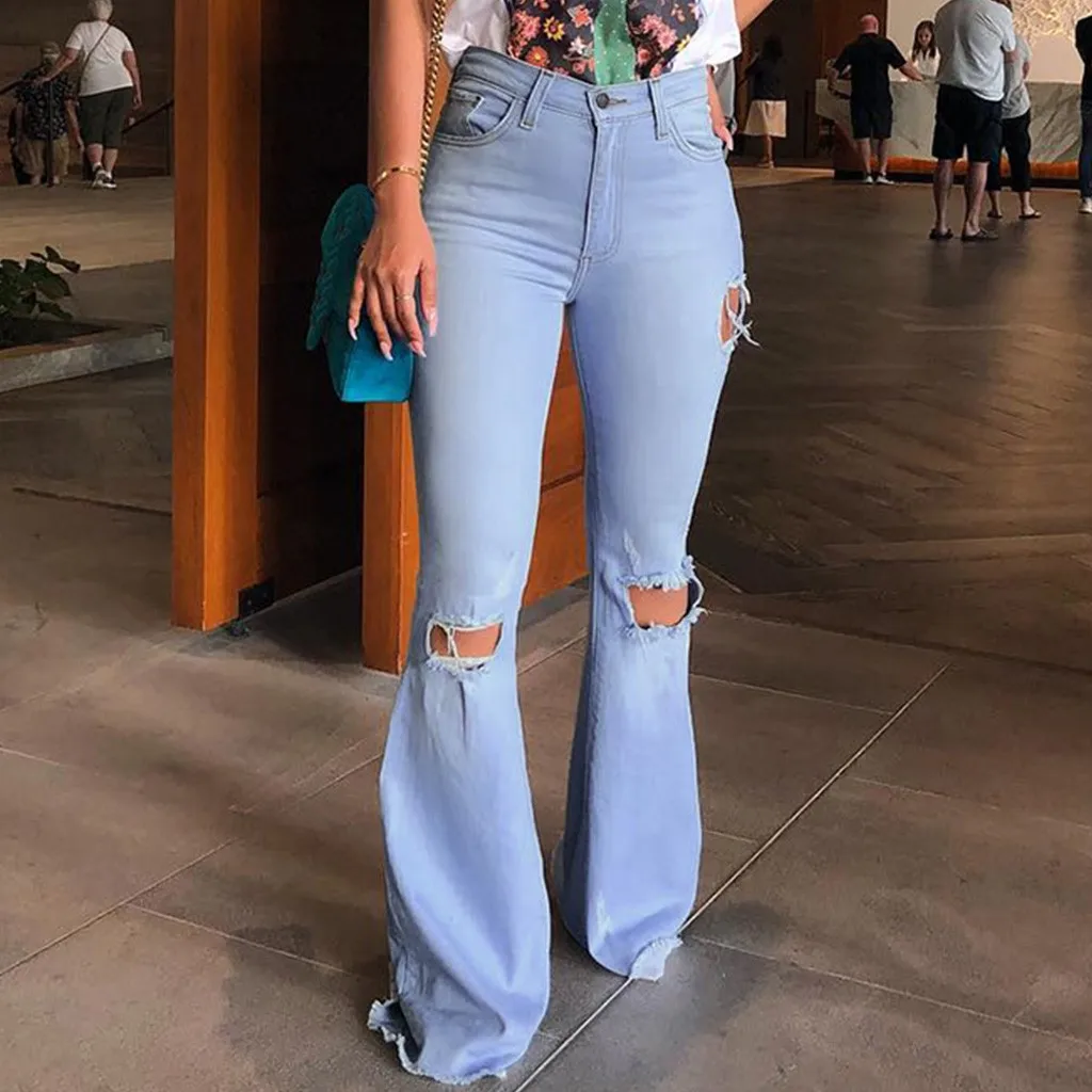 SAGACE Skinny Jeans Woman High Waist Denim Wash Plus Push Up Trousers 2020 Fashion Solid Bodycon Warm Female HOLE |