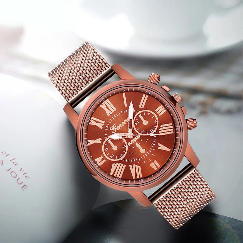 Женские часы из розового золота женские 2020 ультратонкие модные с сетчатым